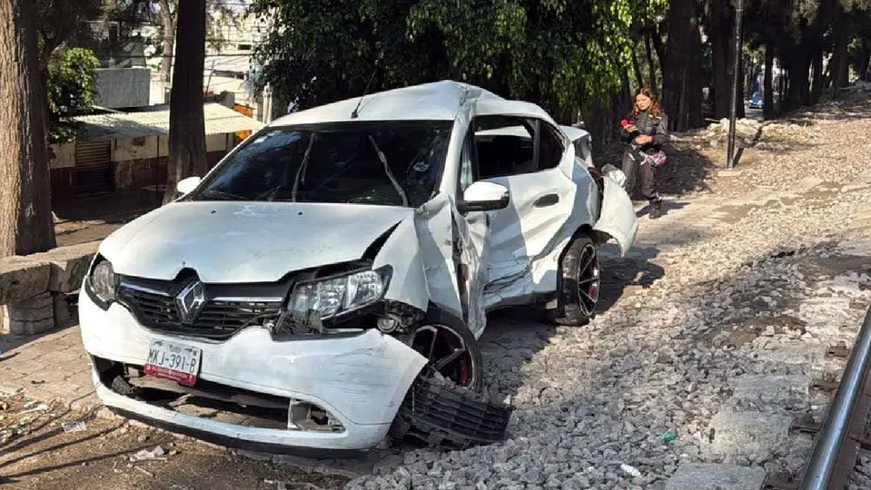 Cuando pasó la maquinaria, arrasó al auto causándole daños severos / Especial