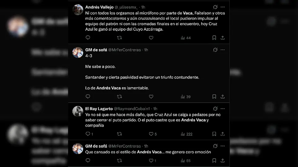 Críticas hacia Andrés Vaca | Captura de pantalla