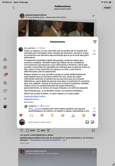Araceli Peraza, última esposa de Beteta, respondió públicamente a los señalamientos./@araceliperaza