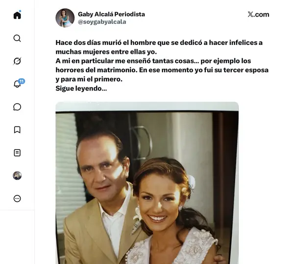 Gabriela Alcalá denunció presuntos episodios de violencia durante su matrimonio con Óscar Mario Beteta./@gabyalcalá