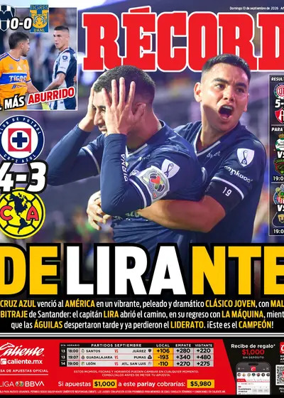 Portada RÉCORD 13 de septiembre de 2026