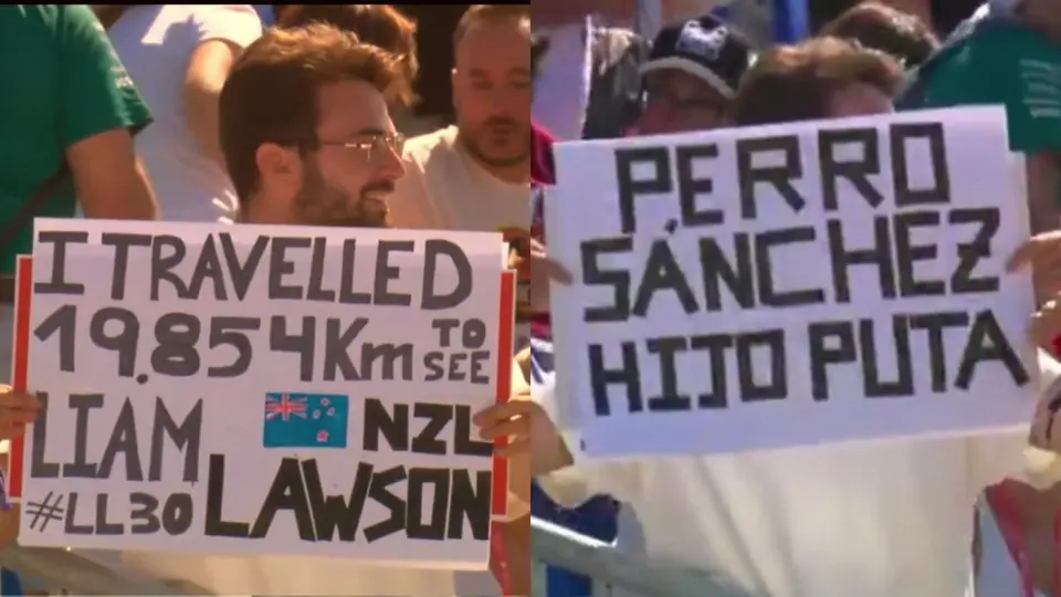 Así fue el mensaje que se vio durante la transmisión del Gran Premio de España | CAPTURA DE PANTALLA