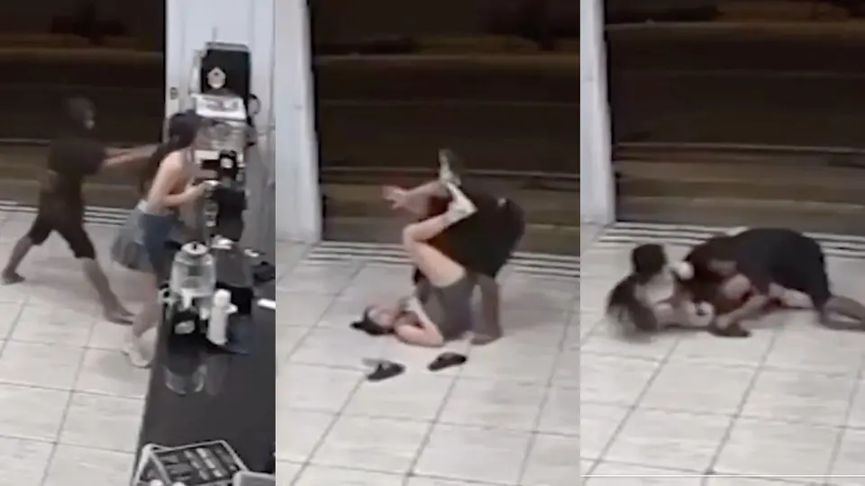 VIDEO: ¡Se lo madrugó! Mujer le aplica una llave a ladrón para evitar robo de su cartera