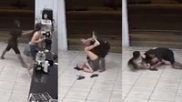 VIDEO: ¡Se lo madrugó! Mujer le aplica una llave a ladrón para evitar robo de su cartera