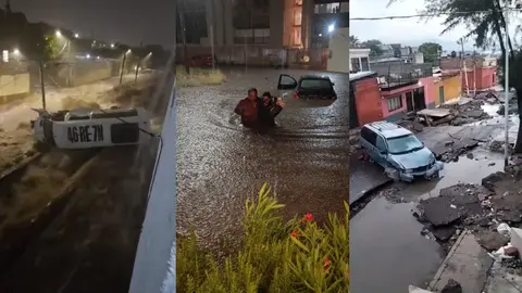 VIDEOS: Lluvias en Querétaro dejan dos muertos, casas anegadas y autos flotando