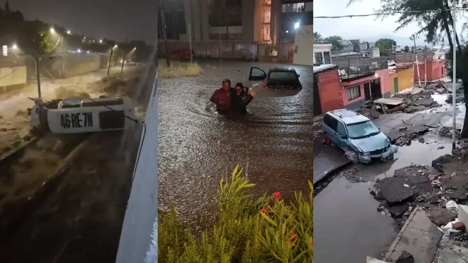 VIDEOS: Lluvias en Querétaro dejan dos muertos, casas anegadas y autos flotando