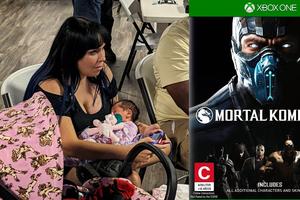 Mamá gamer gana torneo de Mortal Kombat… ¡con su bebé recién nacida en brazos!