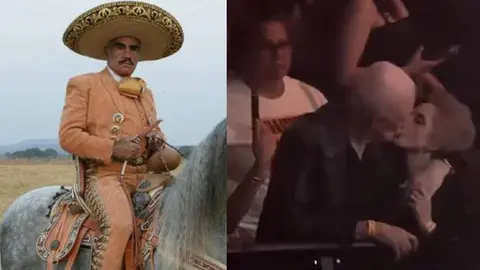 VIDEO: Revelan identidad del hombre que besó a viuda de Vicente Fernández