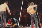 ¡Checo Pérez protagonista! Enrique Iglesias se arrodilla ante él en pleno concierto