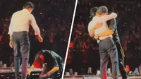 ¡Checo Pérez protagonista! Enrique Iglesias se arrodilla ante él en pleno concierto