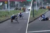 ¡Lamentable! Bache arruina la carrera a competidores en silla de ruedas en la Maratón de la Ciudad de México