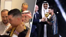 ¡Igual que en el Mundial! Cristiano Ronaldo vistió un bisht igual al de la coronación de Messi en Qatar