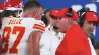 Travis Kelce y Andy Reid tienen nueva discusión durante partido ante Giants