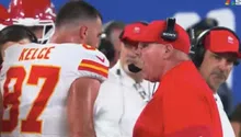 Travis Kelce y Andy Reid tienen nueva discusión durante partido ante Giants