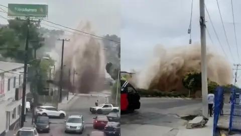 VIDEOS / Se revienta tubería: socavón, tacos volando y 600 colonias sin agua