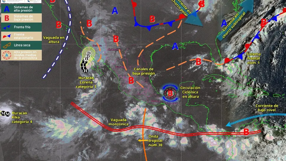 Huracán Lorena no pierde fuerza: Se esperan inundaciones y lluvias torrenciales
