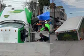 VIDEO: Socavón en Iztapalapa atrapa camión de refrescos