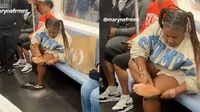VIDEO: Mujer se lima el talón dentro de un vagón del Metro y causa indignación