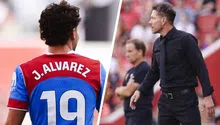 Julián Álvarez molesto con Simeone por ser sustituido en empate del Atlético de Madrid