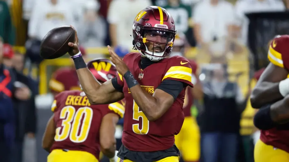 Jayden Daniels está en duda con los Commanders para enfrentar a Raiders por lesión de rodilla