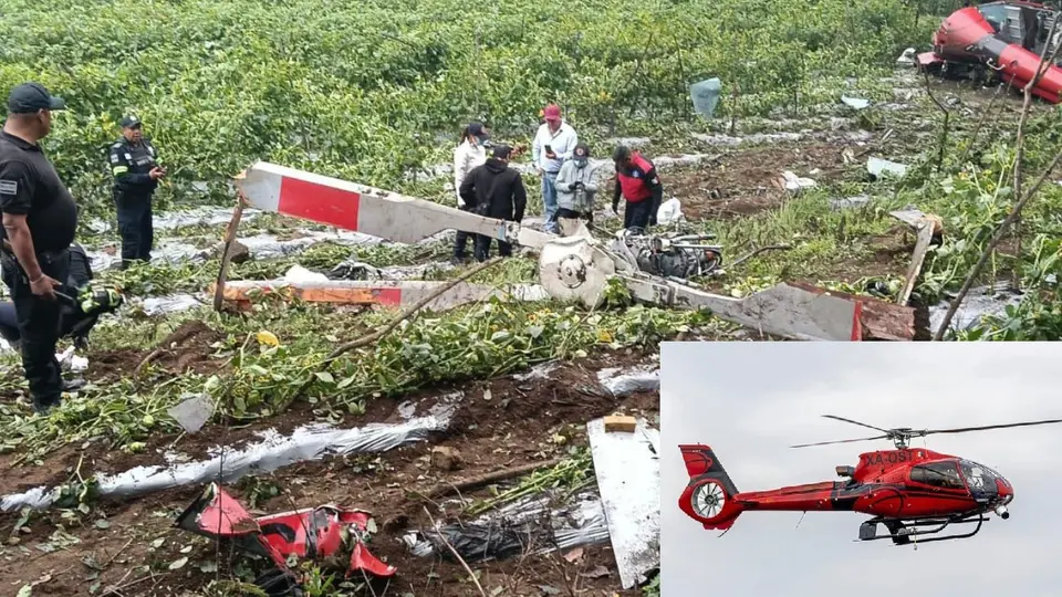Tragedia en el Edomex: helicóptero se desploma y mueren dos personas