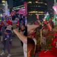 Afición de los Diablos Rojos del México celebran el campeonato en el Ángel de la Independencia