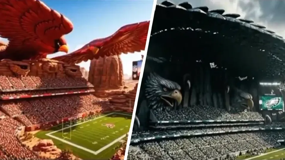 De águilas gigantes a fábricas de acero: la IA transforma los estadios de la NFL