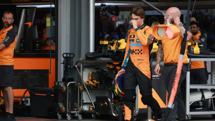 ¡Para el olvido! Piastri se fue de largo y abandonó en el Gran Premio de Azerbaiyán