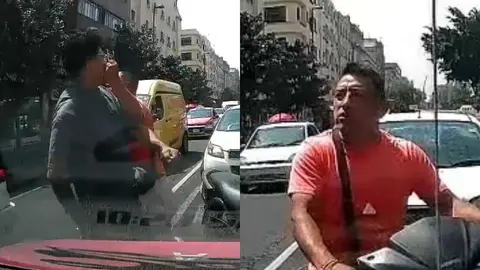 VIDEO: Motociclista choca contra taxista y además lo noquea en pleno Centro Histórico