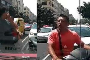 VIDEO: Motociclista choca contra taxista y además lo noquea en pleno Centro Histórico
