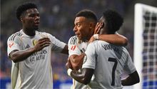 Kylian Mbappé 'manda a callar' a Vinicius Jr. tras el segundo gol del Real Madrid