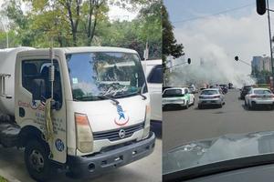 VIDEO: Pipa de gas por poco provoca tragedia en Circuito Interior
