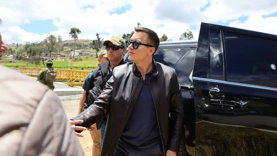 Gobierno denuncia que manifestantes atacaron caravana de presidente Noboa durante paro en Ecuador