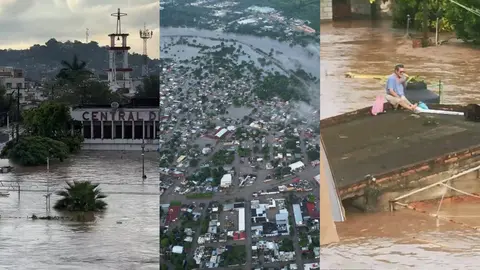 VIDEOS: Veracruz bajo el agua, caos por inundaciones y deslaves; más de 150 evacuados
