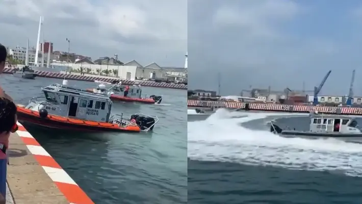 Colisión de embarcaciones de la Marina en Veracruz durante ensayo/VIDEO