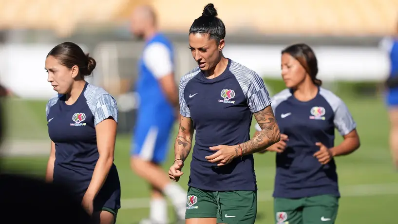 Estrellas de la Liga MX Femenil realizan su último entrenamiento previo al juego ante Barcelona