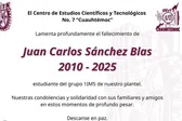 IPN lamenta la muerte de su estudiante Juan Carlos Sánchez Blas tras explosión de pipa en Iztapalapa