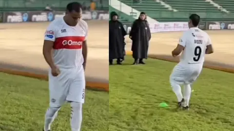¿Qué te pasó? Captan a 'Mozumbito' Martínez en partido con su nuevo equipo