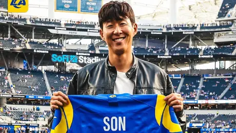Heung Min Son se robó los reflectores en el SoFi Stadium previo al duelo entre Bills y Rams
