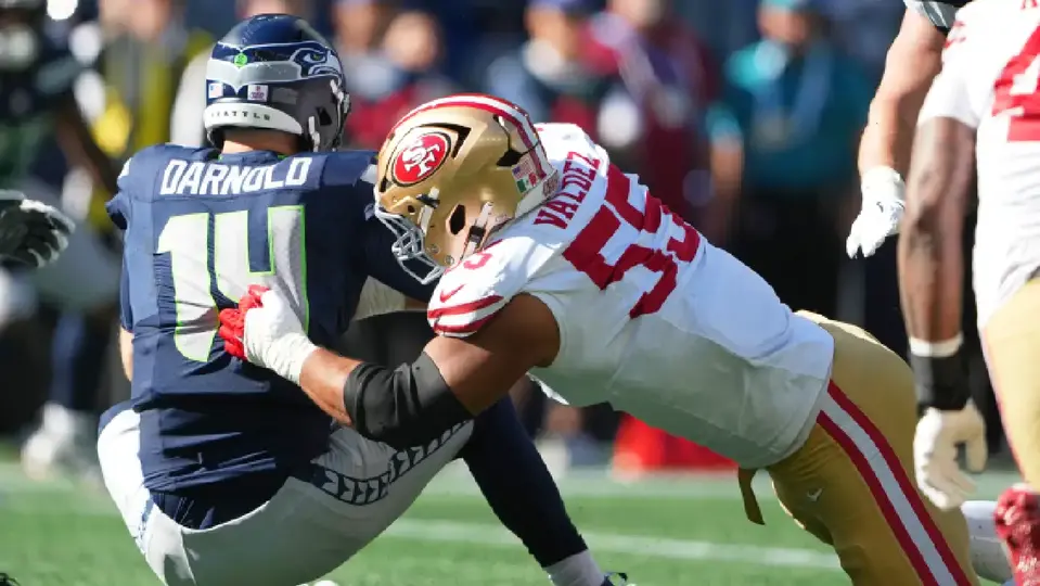 Sebastian Valdez, defensivo de los San Francisco 49ers | AP
