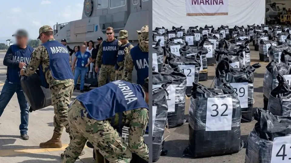 Durante el operativo marítimo, las autoridades localizaron 46 bultos con aproximadamente mil 268 kilogramos de presunta cocaína / @OHarfuch