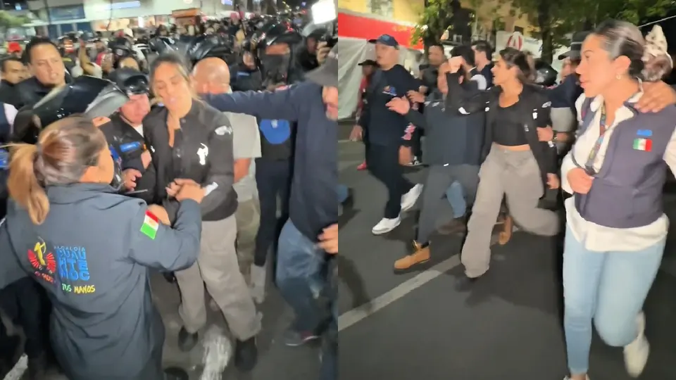 La alcaldesa empezó a buscar a los responsables hasta que salió huyendo en su camioneta / Especial