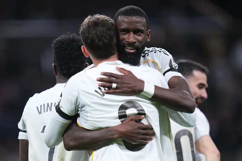 Rudiger y Valverde del Real Madrid celebran el 2-0 ante el Elche I AP