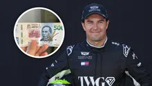 Checo Pérez firma billete de 500 pesos; fan le regala monedas de cinco y 10 pesos