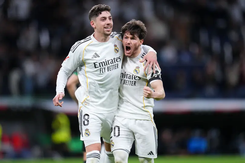 Fede Valverde del Real Madrid celebrando su gol contra el Elche en LaLiga I AP