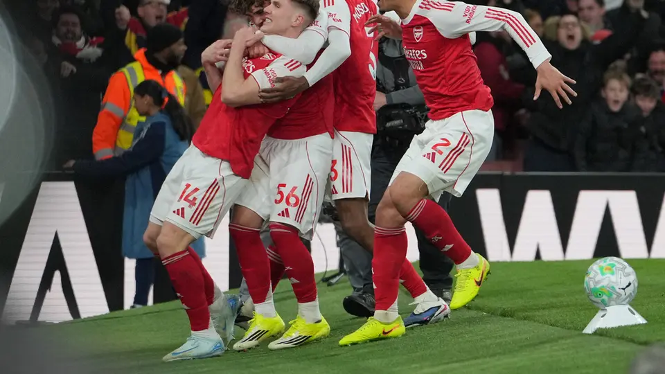 Arsenal celebra el gol de Gyoekeres ante el Everton I AP