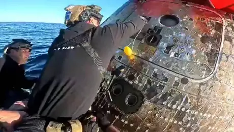 Así abrieron la cápsula de Artemis II para rescatar a astronautas