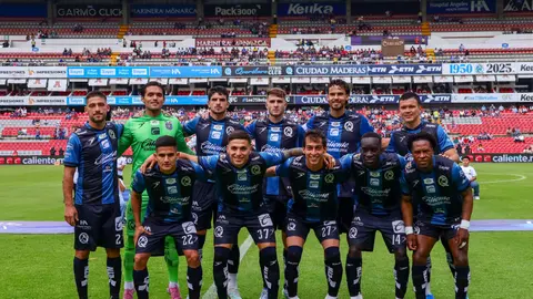 Gallos de Querétaro, en el partido contra Necaxa del Clausura 2026. l MEXSPORT