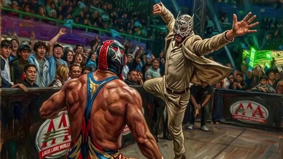 Ataque del Grande Americano sobre el Original recreado con IA | IG: @elgrandeamericanowwe