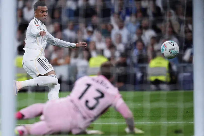 Mbappé en el Santiago Bernabéu con el Real Madrid | AP